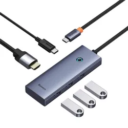 Baseus UltraJoy Hub 5in1 USB-C- 3xUSB-A 1xHDMI 1xUSB-C szürke (B00052801811-00)