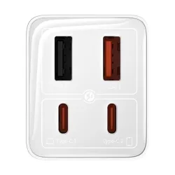 Baseus P10162705212-00 GaN6 Pro 100W EU fehér gyorstöltő adapter 1m USB Type-C - Type-C kábellel