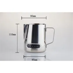 AVX LHT 600ml-es hőmérős rozsdamentes acél tejkiöntő kanna
