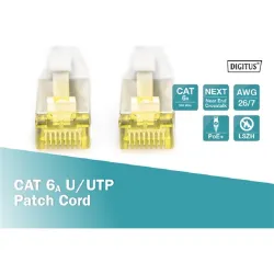 RJ45 Hálózat Csatlakozókábel CAT 6A U/UTP 2.00 m Szürke Halogénmentes, sodort érpár Digitus