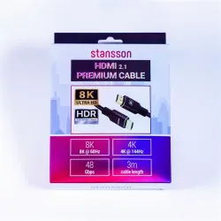 Stansson 3m HDMI 2.1 kábel