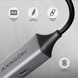 Axagon ADE-TXPD Kompakt alumínium USB-C 3.2 Gen1 Gigabit Ethernet 10/100/1000Mbit adapter