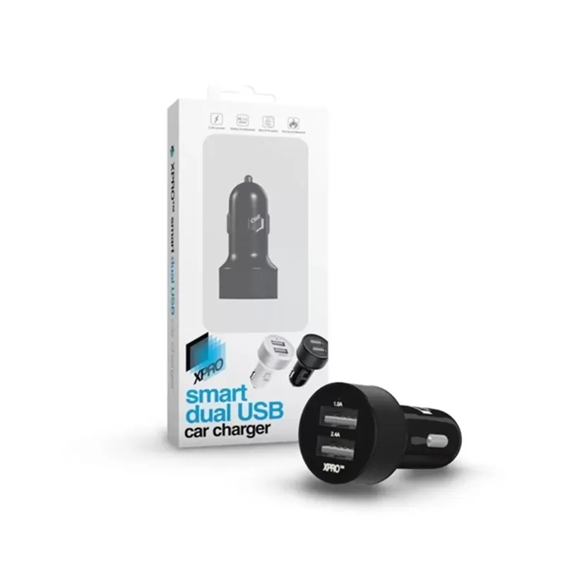 Xpro 115807 Smart Dual USB fekete autós töltő Xpro 115807 Smart Dual USB fekete autós töltő