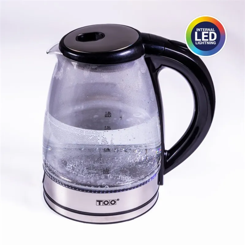 TOO KE-810 1,8L-es ezüst üveg vízforraló TOO KE-810 1,8L-es ezüst üveg vízforraló