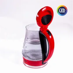 TOO KE-820 1,7L-es piros prémium üveg vízforraló