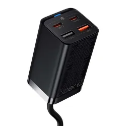 Baseus gyorstöltő GaN3 Pro 2x USB-C, 2x USB 65W fekete (CCGP040101)
