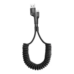 Baseus Fish Eye Spring USB-A - USB Type-C csavart kábel 1m fekete (CATSR-01)