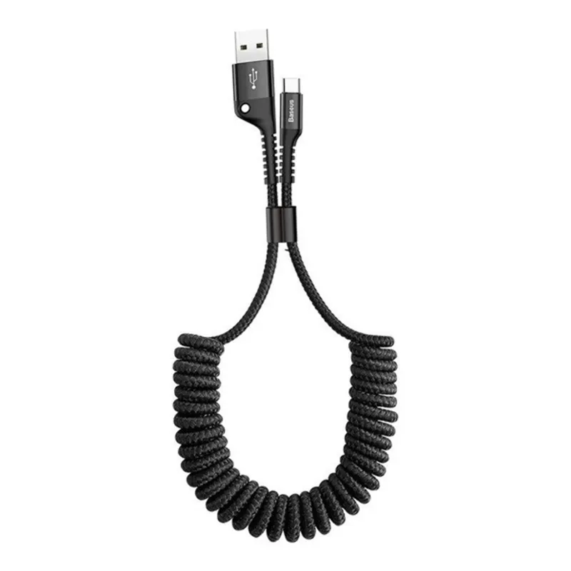Baseus Fish Eye Spring USB-A - USB Type-C csavart kábel 1m fekete (CATSR-01) Baseus Fish Eye Spring USB-A - USB Type-C csavart kábel 1m fekete (CATSR-01)