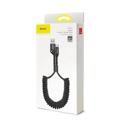 Baseus Fish Eye Spring USB-A - USB Type-C csavart kábel 1m fekete (CATSR-01)