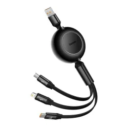 Baseus Bright Mirror 3 USB 3 az 1-ben kábel mikro USB Lightning USB-C 66W 2A 1.1m fekete (CAMJ010101)