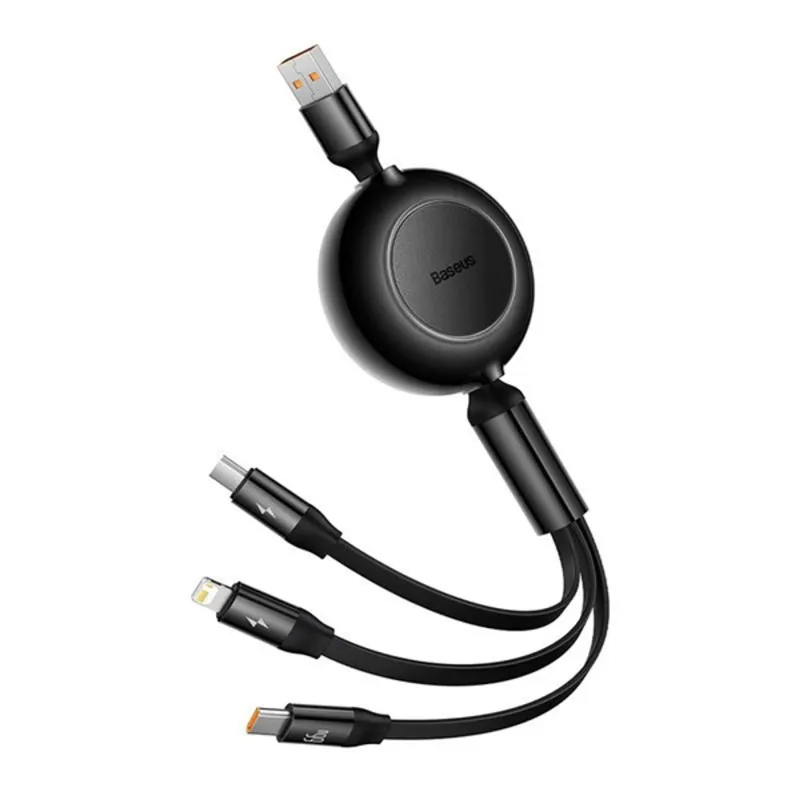 Baseus Bright Mirror 3 USB 3 az 1-ben kábel mikro USB Lightning USB-C 66W 2A 1.1m fekete (CAMJ010101) Baseus Bright Mirror 3 USB 3 az 1-ben kábel mikro USB Lightning USB-C 66W 2A 1.1m fekete (CAMJ010101)