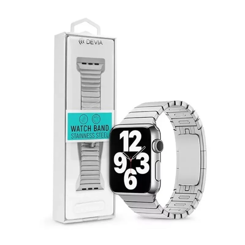 Devia ST325137 Apple Watch 42/44/45/49 mm ezüst fém óraszíj Devia ST325137 Apple Watch 42/44/45/49 mm ezüst fém óraszíj