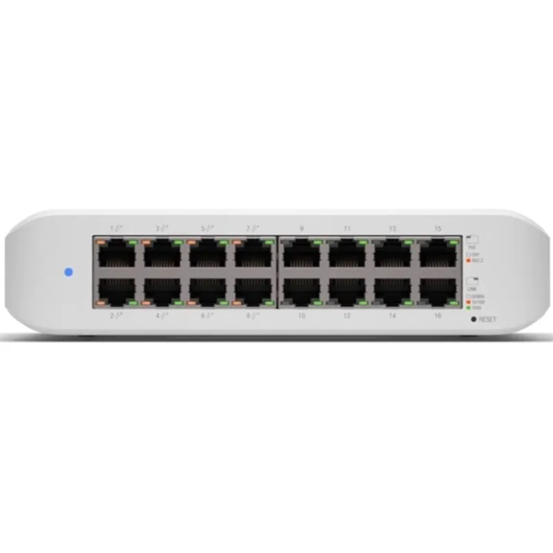 Ubiquiti UniFi Switch Lite USW-Lite-16-POE - Switch - Managed - 16 x 10/100/1000 (8 PoE+) - desktop, wall-mountable - PoE+ (45 W) Ubiquiti UniFi Switch Lite USW-Lite-16-POE - Switch - Managed - 16 x 10/100/1000 (8 PoE+) - desktop, wall-mountable - PoE+ (45 W)