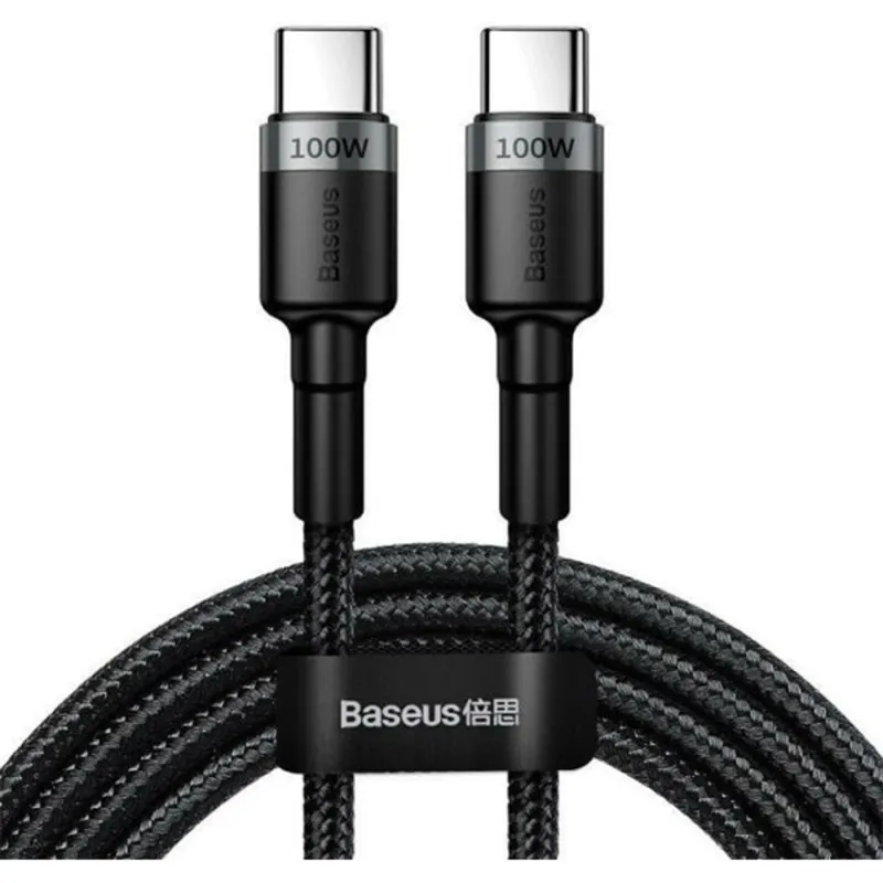 Baseus Cafule USB-C - USB-C kábel QC 3.0 2m szürke-fekete CATKLF-ALG1 Baseus Cafule USB-C - USB-C kábel QC 3.0 2m szürke-fekete CATKLF-ALG1