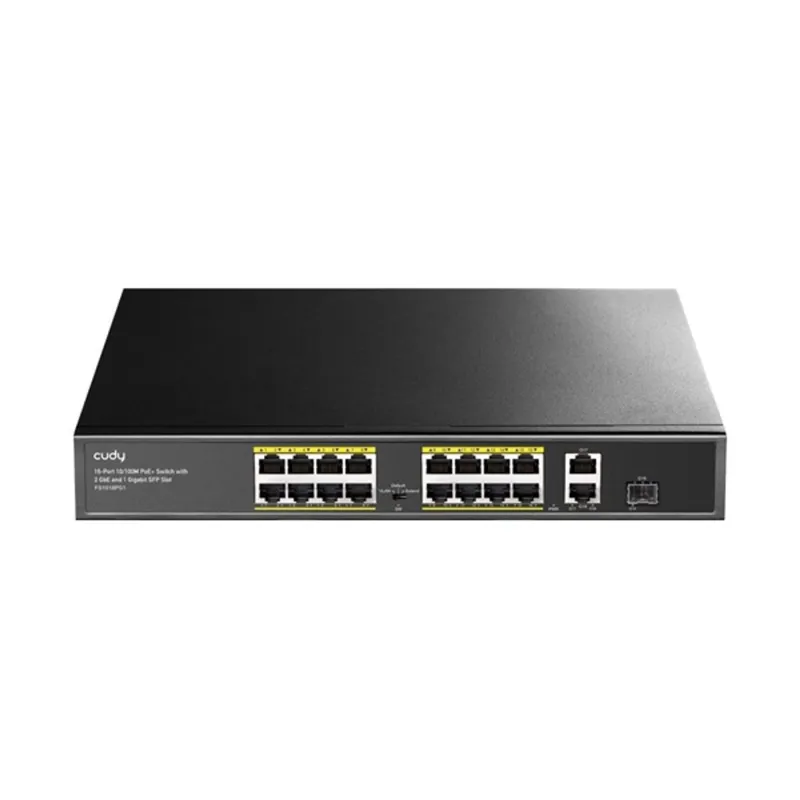 CUDY FS1018PS1 16x 10/100(PoE+/PoE) + 2x gigabit Uplink/1 SFP uplink 180W PoE switch CUDY FS1018PS1 16x 10/100(PoE+/PoE) + 2x gigabit Uplink/1 SFP uplink 180W PoE switch