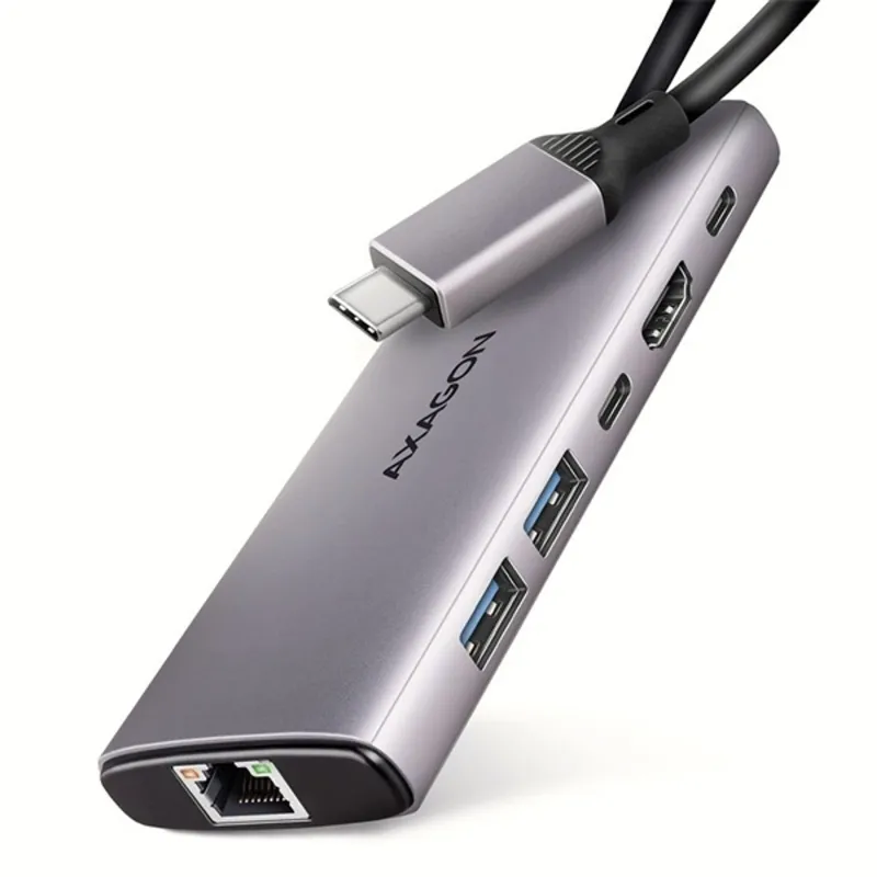 Axagon HMC-6G2L 10Gbps 6in1 szürke Type-C hub Axagon HMC-6G2L 10Gbps 6in1 szürke Type-C hub