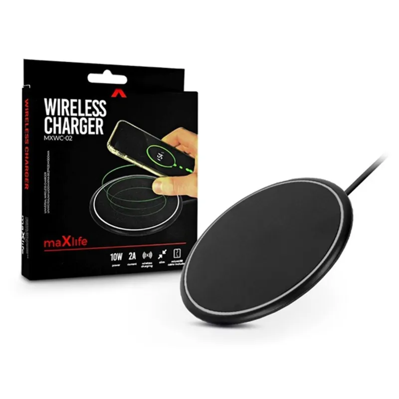 Maxlife TF-0117 10W fekete vezeték nélküli töltőállomás Maxlife TF-0117 10W fekete vezeték nélküli töltőállomás