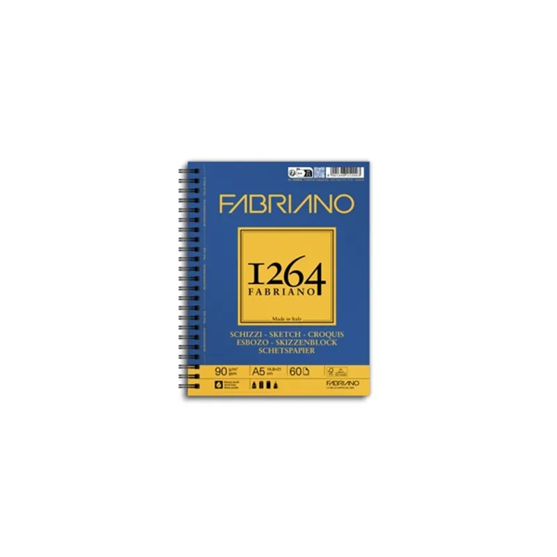 Fabriano 1264 Sketch 90 g A5 120 lap spirál rajz- és vázlattömb Fabriano 1264 Sketch 90 g A5 120 lap spirál rajz- és vázlattömb