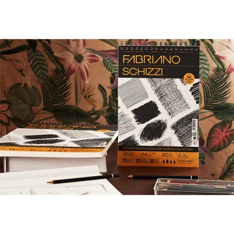 Fabriano Sketch 90 g A4 80 lap spirál rajz- és vázlattömb Fabriano Sketch 90 g A4 80 lap spirál rajz- és vázlattömb