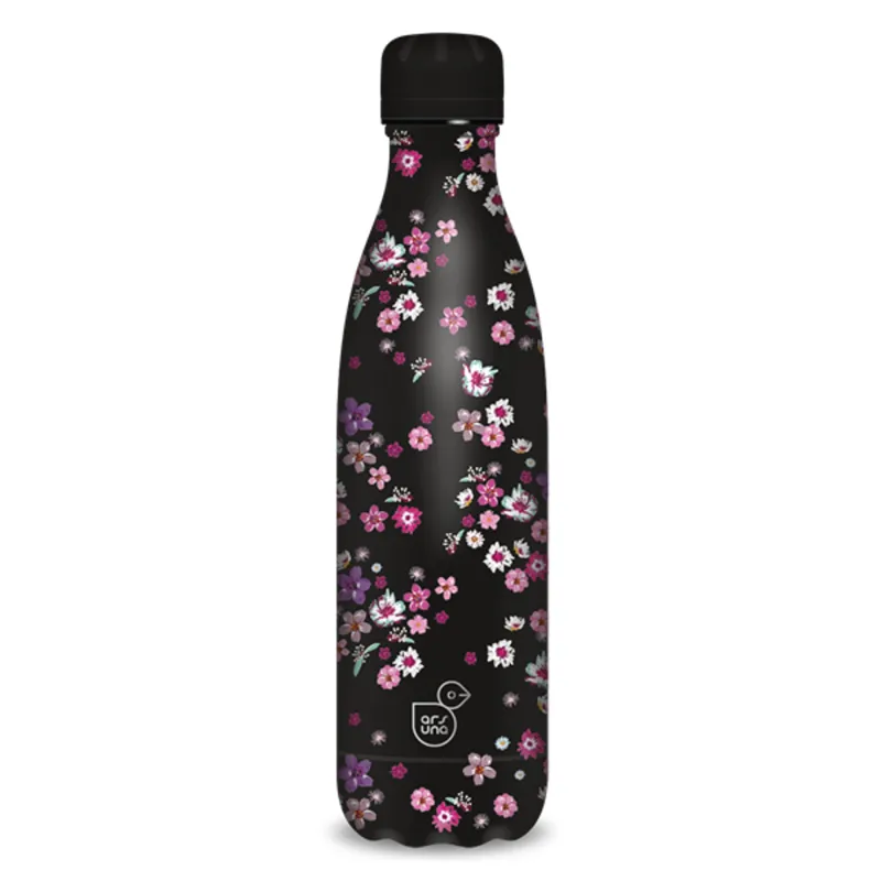 Ars Una 500 ml-es Pearl Blossom Black 24 (5377) duplafalú fémkulacs Ars Una 500 ml-es Pearl Blossom Black 24 (5377) duplafalú fémkulacs