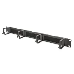DIGITUS gyűrűs fésüs kábelrendező panel 1U 19" fekete (DN-97663)