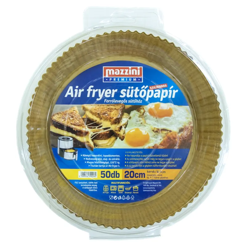 MAZZINI 103056 Premium Air Fryer kerek/20 cm-es/ 50db/csomag sütőpapír MAZZINI 103056 Premium Air Fryer kerek/20 cm-es/ 50db/csomag sütőpapír