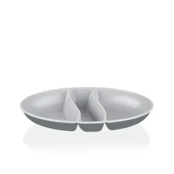 IRIS L-00517 dupla színű snack tál, zöld