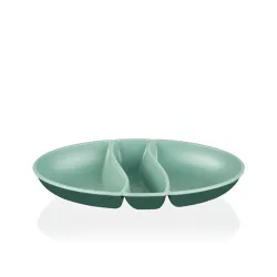 IRIS L-00517 dupla színű snack tál, zöld