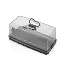 IRIS L-00575-2 négyzetes torta szállító 4.5 literes, antracit