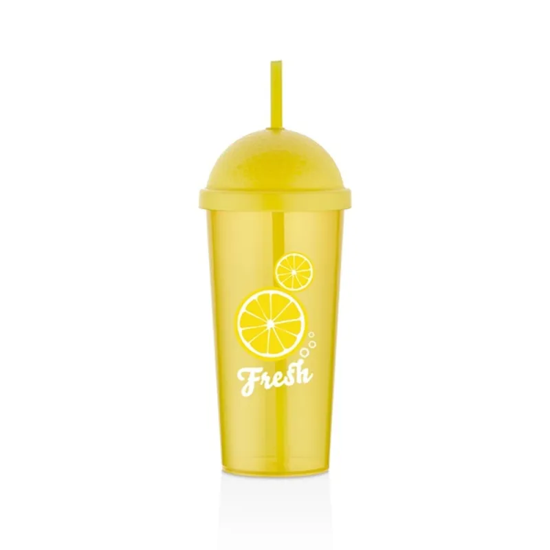 IRIS L-00885 Fresh Lemon pohár szívószállal 700ml IRIS L-00885 Fresh Lemon pohár szívószállal 700ml