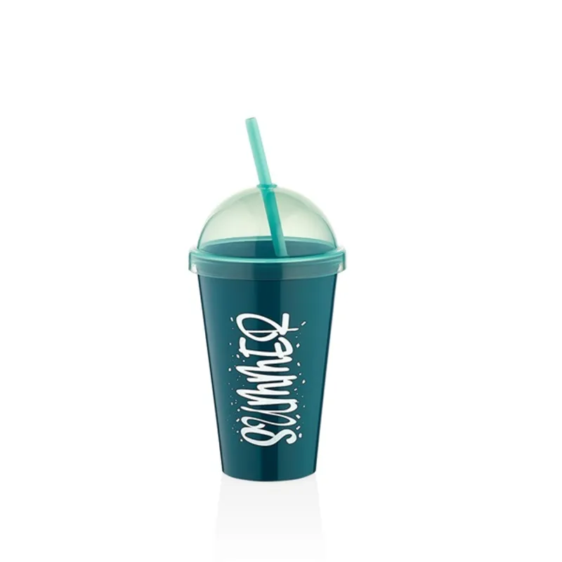 IRIS L-00850 Sumer pohár szívószállal 450ml, rózsaszín, sárga vagy cián színű IRIS L-00850 Sumer pohár szívószállal 450ml, rózsaszín, sárga vagy cián színű