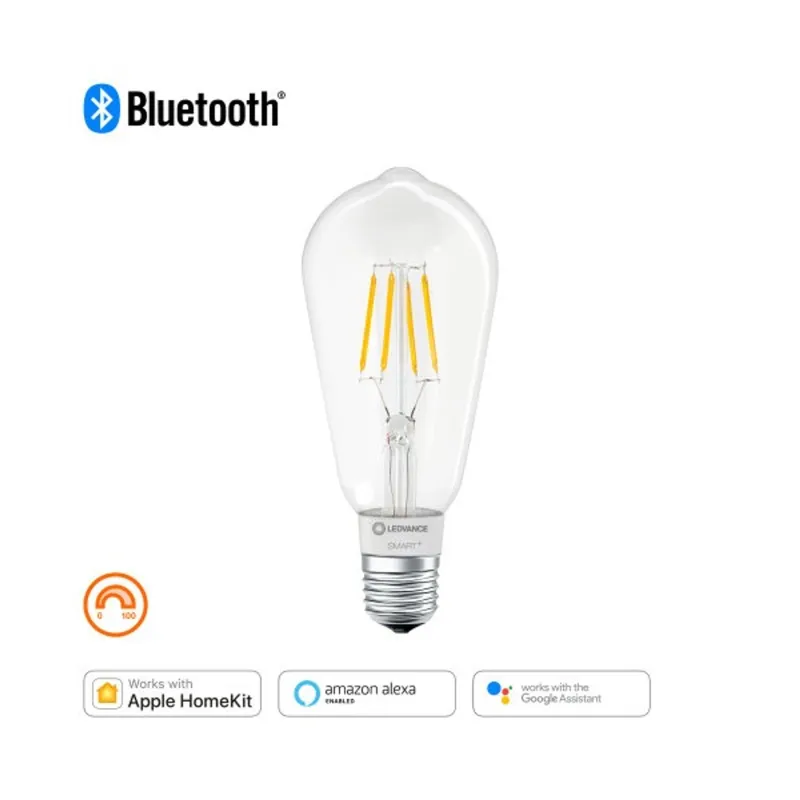 Ledvance Smart+ BT FIL edison fényforrás,DIM,6W 2700K E27 okostelefonnal,alkalmazással vezérelhető intelligens fényf. Ledvance Smart+ BT FIL edison fényforrás,DIM,6W 2700K E27 okostelefonnal,alkalmazással vezérelhető intelligens fényf.
