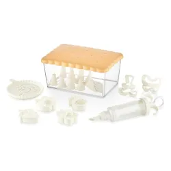 IRIS L-00870 Süteményszett kekszvédő dobozzal 22 darabos, 1.750ml