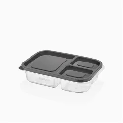 IRIS BSF-00810 Sera négyzetes, 3 rekeszes tároló 1.200ml, elefántcsont, antracit vagy piros színű