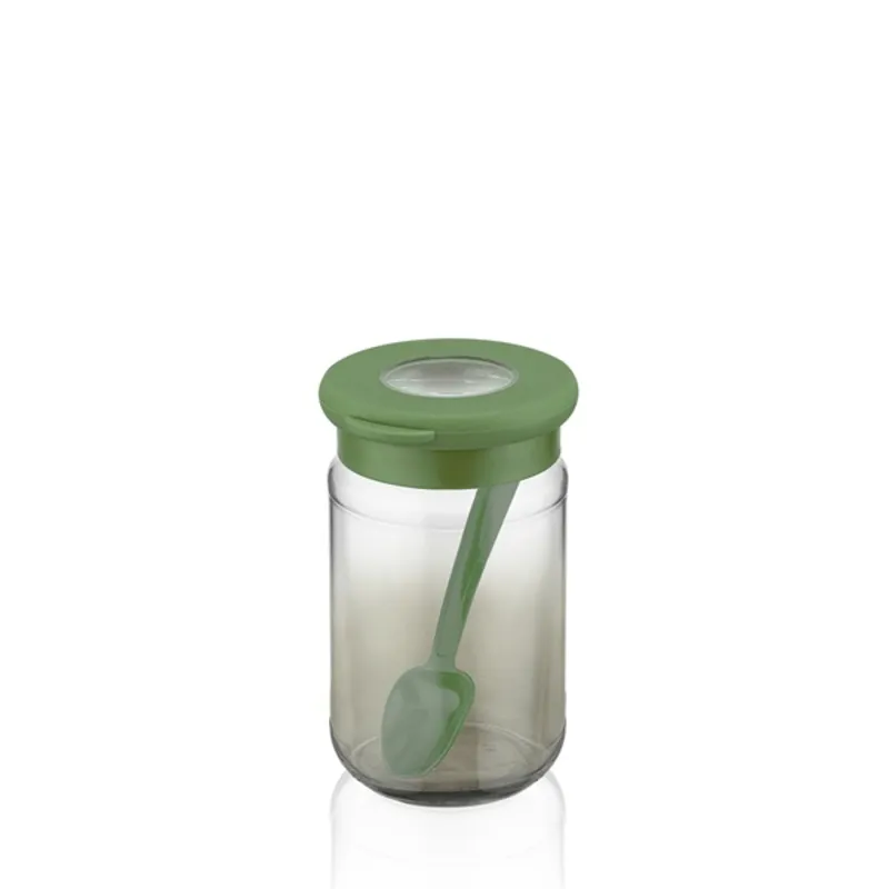 IRIS C-00488 Rainbow zöld üveg tároló kanállal 380ml IRIS C-00488 Rainbow zöld üveg tároló kanállal 380ml