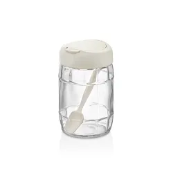 IRIS C-00171 Prizma üveg tároló kanállal 380ml, antracit, zöld vagy piros színű