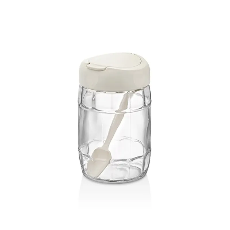 IRIS C-00171 Prizma üveg tároló kanállal 380ml, antracit, zöld vagy piros színű IRIS C-00171 Prizma üveg tároló kanállal 380ml, antracit, zöld vagy piros színű