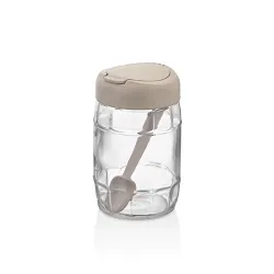 IRIS C-00171 Prizma üveg tároló kanállal 380ml, antracit, zöld vagy piros színű