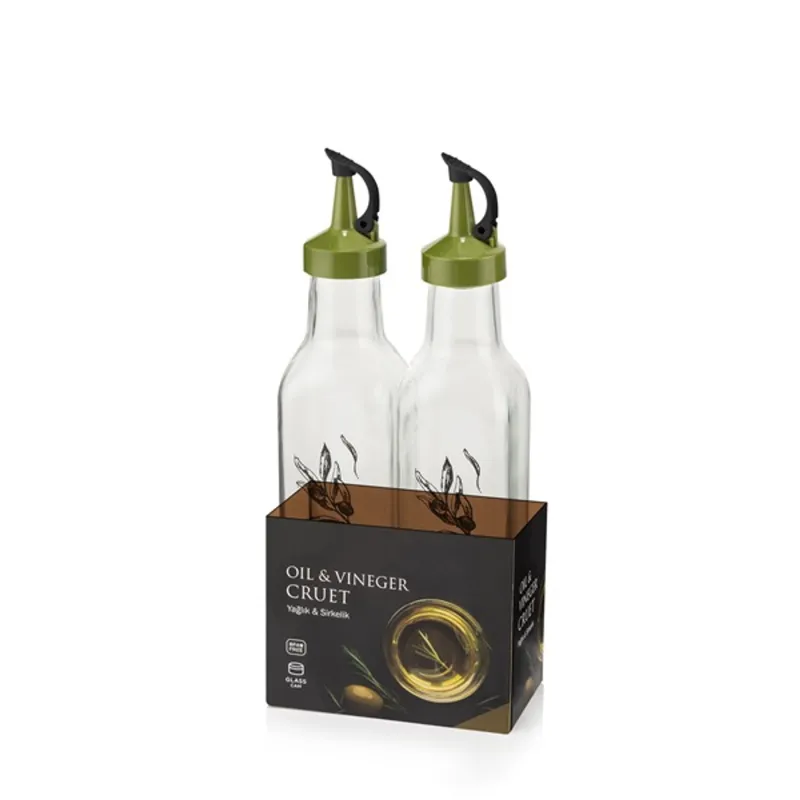 IRIS C-00253 Olaj és ecet kiöntő szett 2 darabos, 2*250ml, fekete vagy zöld színű IRIS C-00253 Olaj és ecet kiöntő szett 2 darabos, 2*250ml, fekete vagy zöld színű