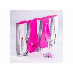 GLASS 4 YOU Greta Champagne 210ml pezsgős pohár szett 3 darabos