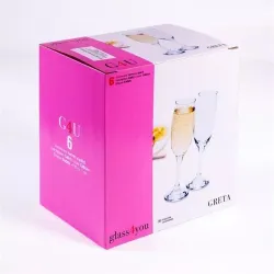 GLASS 4 YOU Greta Champagne 210ml pezsgős pohár szett 6 darabos