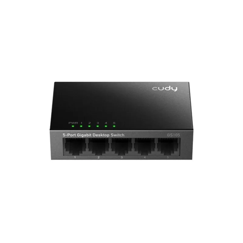 CUDY GS105 5 portos Gigabit, fém ház, fekete asztali Switch CUDY GS105 5 portos Gigabit, fém ház, fekete asztali Switch