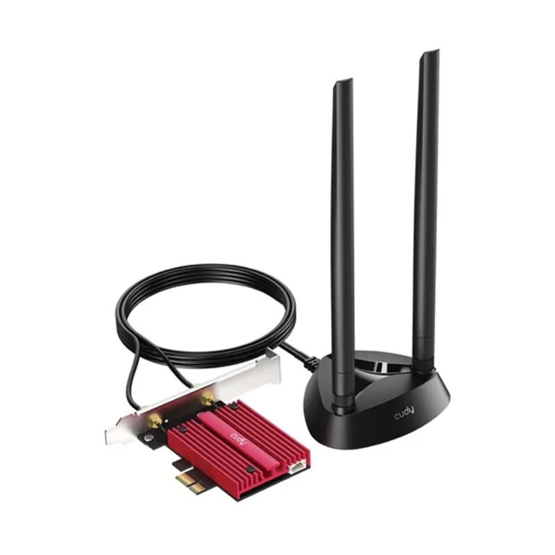 CUDY WE4000 háromsávos AX5400 WiFi 6E, intel AX210, Bluetooth 5.2, PCI Express hálózati kártya CUDY WE4000 háromsávos AX5400 WiFi 6E, intel AX210, Bluetooth 5.2, PCI Express hálózati kártya