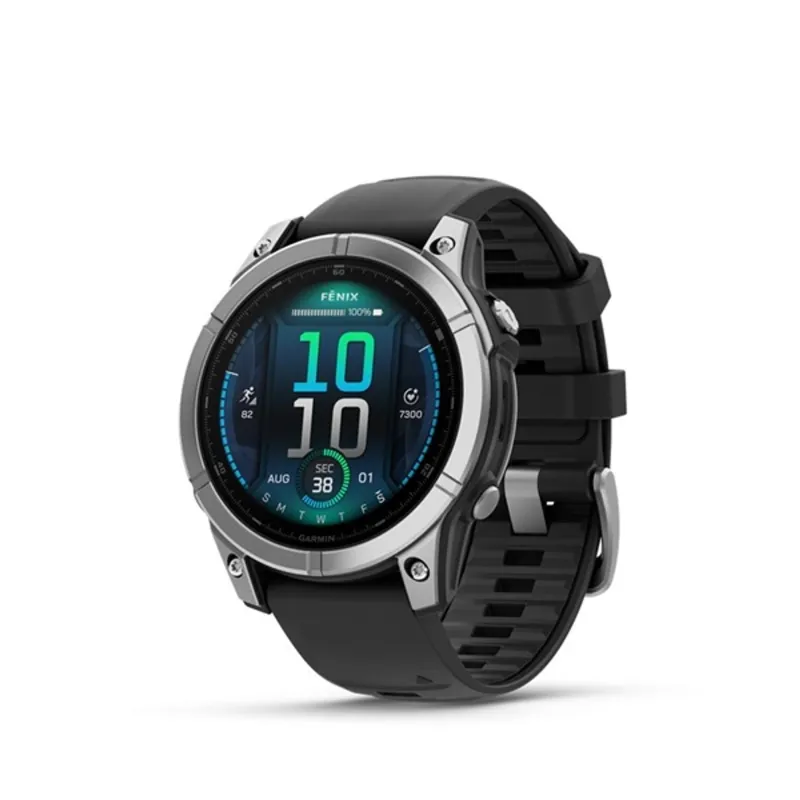 Garmin 010-03025-00 fenix E AMOLED (47mm) fekete szilikon pántos ezüst okosóra Garmin 010-03025-00 fenix E AMOLED (47mm) fekete szilikon pántos ezüst okosóra