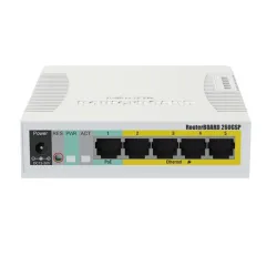 MikroTik RouterBOARD RB260GSP - Switch - Managed - 5 x 10/100/1000 (4 PoE) + 1 x SFP - desktop - PoE