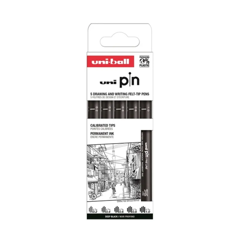 Uni Pin Classic 5 darabos rajzmarker készlet Uni Pin Classic 5 darabos rajzmarker készlet