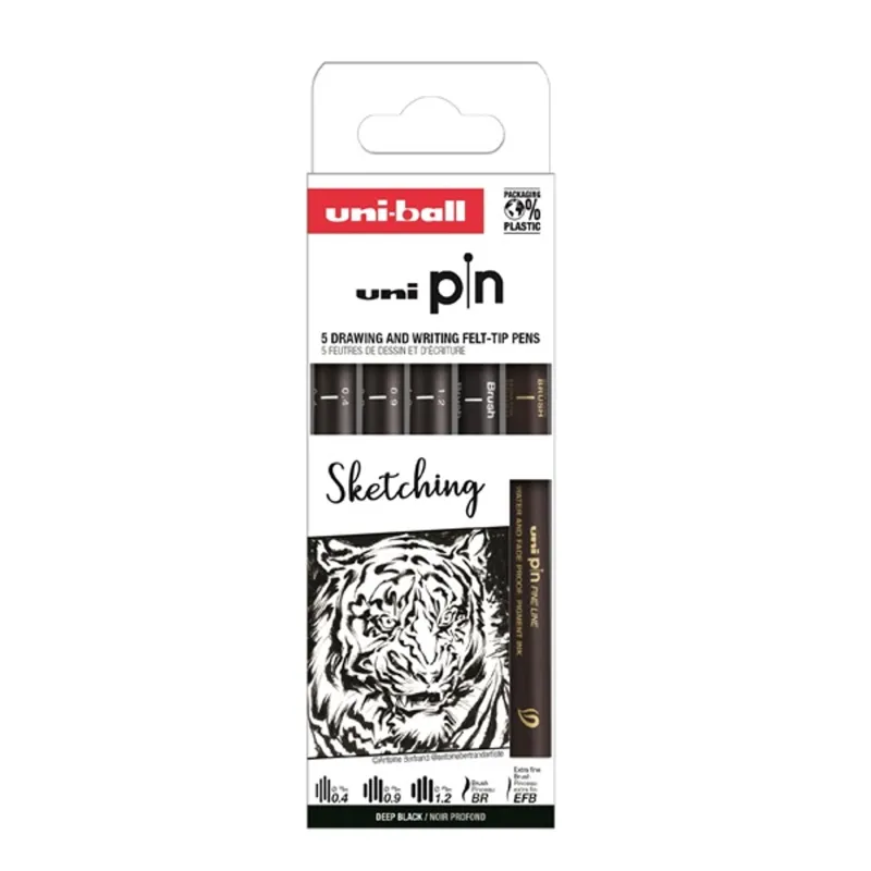 Uni Pin Sketching 5 darabos rajzmarker készlet Uni Pin Sketching 5 darabos rajzmarker készlet