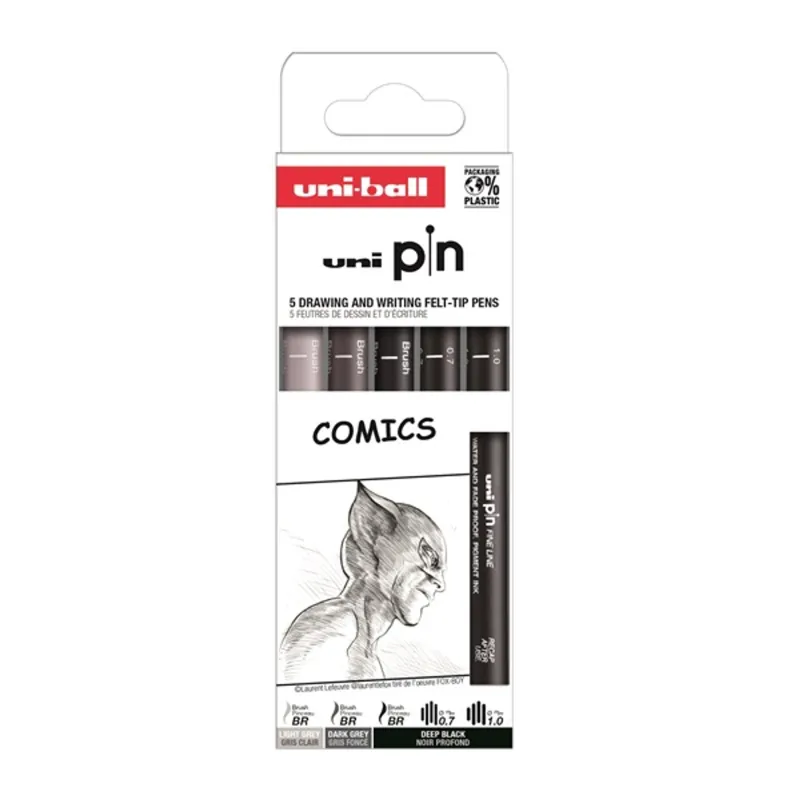 Uni Pin Comics 5 darabos rajzmarker készlet Uni Pin Comics 5 darabos rajzmarker készlet