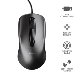 Trust Carve optikai USB egér fekete