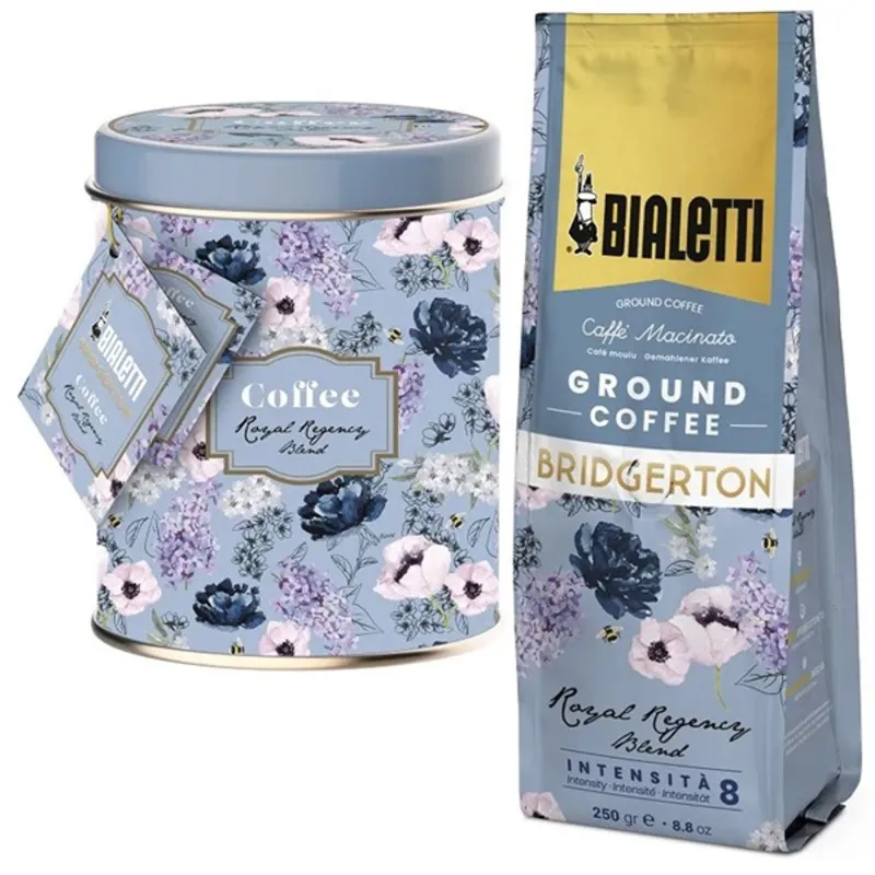 Bialetti Bridgerton fémdobozban 250g őrölt kávé Bialetti Bridgerton fémdobozban 250g őrölt kávé